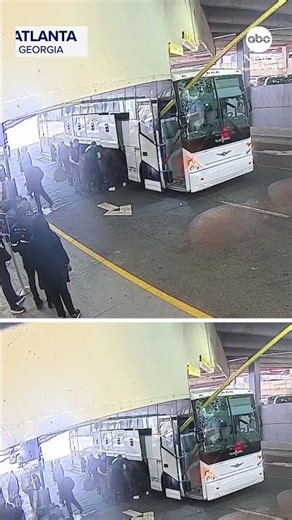 Pole smashes through bus windshield at Atlanta airport