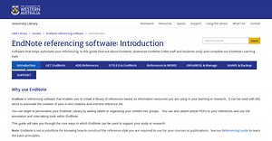 Library Guides: EndNote referencing software: Introduction to EndNote