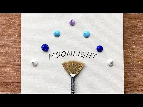 Moonlight Scenery | Easy Acrylic Painting Tutorial For Beginners | Full Moon Acrylic Painting