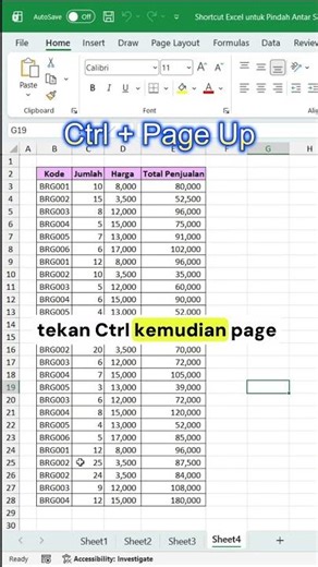 Excel Shortcuts to Move Between Sheets #computertutorial #excel #exceltutorial #exceltips