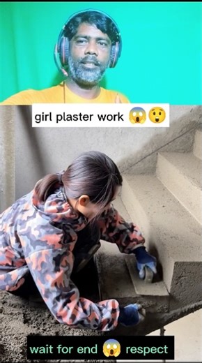 girl plaster work 😳😱#shorts #sivilwork #respectation