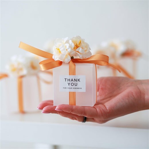 Custom Wedding Gift Box, Wedding Bonbonniere Wedding Favor Boxes With Satin Ribbon, Personalized Wedding Favor Candy Box. - Etsy