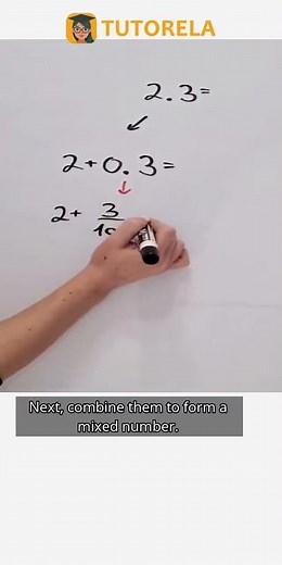 Convert 2.3 to a Mixed Number: Easy Steps #Math #DecimalFractions-Basic