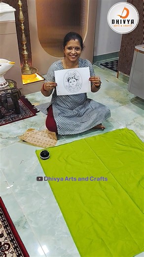 Tracing method for little krishna on blouse l Fabric painting #onlineclasses #art #fabricpainting