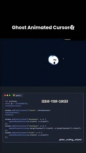 👻 Animated Ghost Cursor Using HTML CSS JS | Frontend Magic | Day 16/30#shorts #ghost #cursor #html