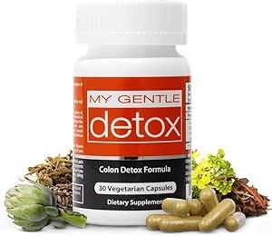 Herbal Nitro My Gentle Detox - Poop Pills for Constipation Relief - Overnight Colon Cleanse for Women & Men - Natural Gentle Detox Supplement for Bloating & Discomfort (30 Capsules)