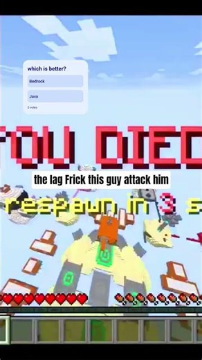 "You IDIOT!" Bedrock player plays Java. watch the full video! #minecraft #gaming
