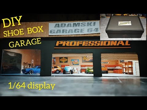 DIY garage for Hot Wheels Matchbox cars old shoebox. How to build 1/64 display