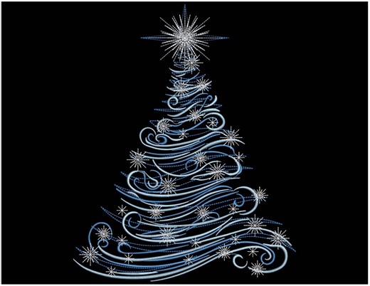 Blue Christmas Tree Swirl Embroidery Design, Winter Swirl Tree Xmas Machine Embroidery Pattern, Holiday Ornament Pattern, Tree Pattern PES - Etsy