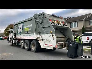 Advanced Disposal • Heil Powertrak Rear Loader Collecting Trash