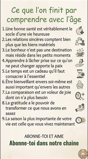 9 Vérités essentielles que l'on comprend avec l'âge ✨ #développementpersonnel #citation #psychologie