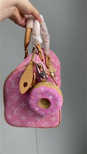 Pink Speedy 25 with Charms 💗 So Cute #louisvuitton#speedy #fashion