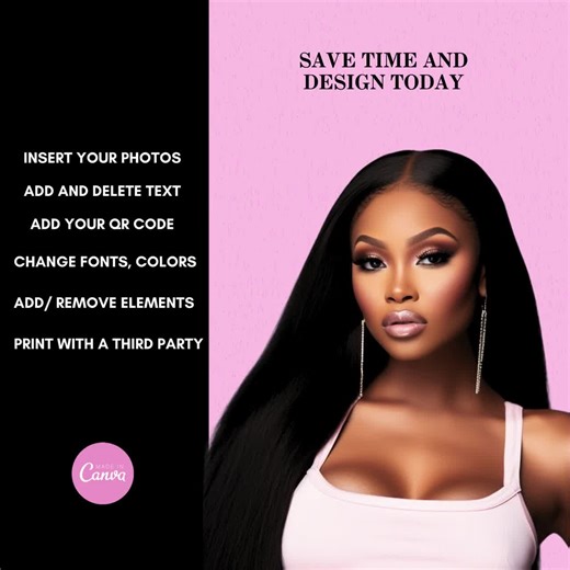 DIY Trifold Brochure Template, Hair Seller, Hairstylist, Printable, Hair Extensions, Premade Flyer, Beauty, Business - Etsy