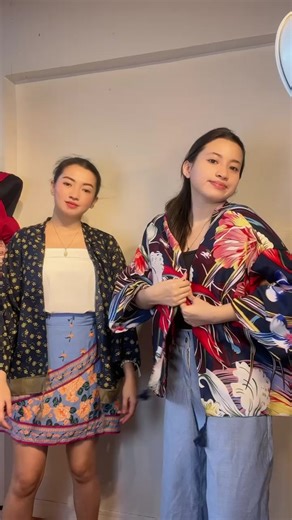 Twinning in Kimono Tops: Bohemian Style Beach Cover-up