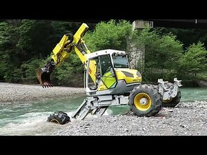 動画で知る4輪多関節型作業機械 スパイダー #2「水路においても高い機動性を発揮、工期短縮・経費削減へ」