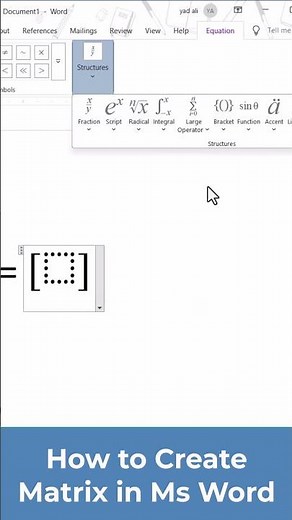 How to Create Matrix in Ms word | Mathematics in MS Word | Maths Equation in Ms word
