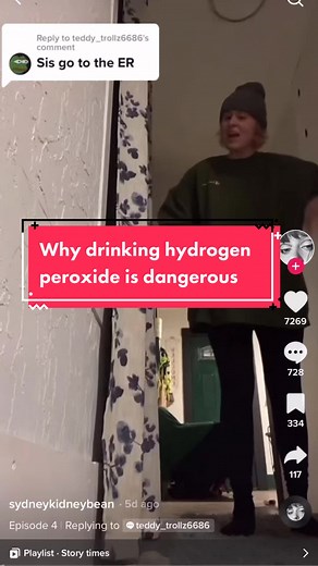 #stitch with @sydneykidneybean Drinking even a little bit of 3% hydrogen peroxide can have some gnarly side effects. Because of its reactivity, there are so many things that can go wrong. If this happens to you, please try to seek medical attention as soon as possible. #scienceismagic #scienceathome #sciencetok #sciencefacts #chemtok #chemistry #poison #lifehack #lifetips #fyp #fypシ #scienceexperiments #oxygen