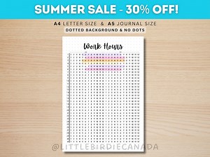 Work Hours Tracker - PRINTABLE Journal Page - Hours Worked - Time Sheet - Work Schedule - Work Hours Log - Work Time Card - Work Time Log - Etsy