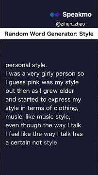 Random word generator: style