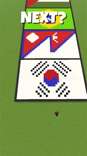 Day 10: Creating South Korea Flag in Minecraft 🇰🇷