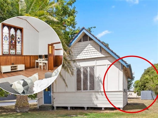 Regional Victorian ex-church in Nyora for sale as potential home with outdoor toilet block, no kitchen - realestate.com.au