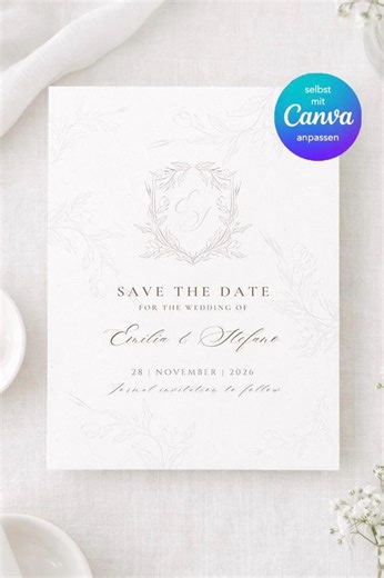Save the Date Canva Template Wedding, Personalizable Save the Date Card, Digital Invitation, Whatsapp Invitation, German & English - Etsy UK