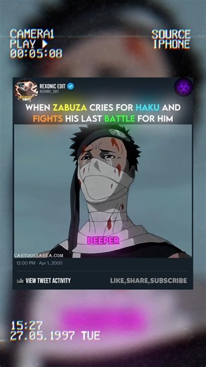 When Zabuza cries for Haku and fights his last battle for him