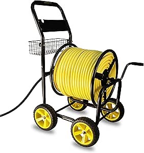 400ft Hose Reel Cart with Wheels – Durable Garden Water Hose Storage With Wheels, Outdoor Hose Holder with Large Capacity, Perfect for Contractor, Lawn, Garden, and Landscaping