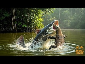 Komodo Dragon vs Giant Catfish: Rare Battle for Survival Between Predators | Ultimate Animal War