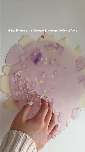Crunchy Wax Pour on Grape Ramune Jelly Slime - Ultimate ASMR Slime Cracking