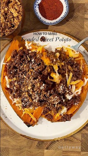 Ultimate Loaded Sweet Potato 🍠🧀 The Easiest High-Protein Dinner!