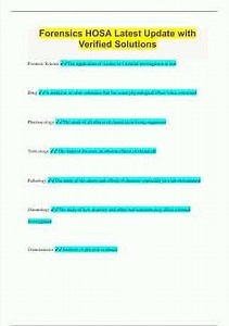 Forensics HOSA Latest Update with Verified Solutions1392