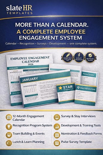 Employee Engagement Toolkit | 12-month Engagement Calendar, Recognition Program, Surveys, Stay Interviews, Training & Development Templates - Etsy