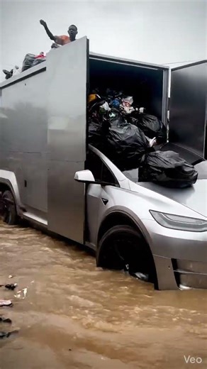 I saw a Tesla Cybertruck packing TRASH in Lagos! 🗑️🚛 #Shorts