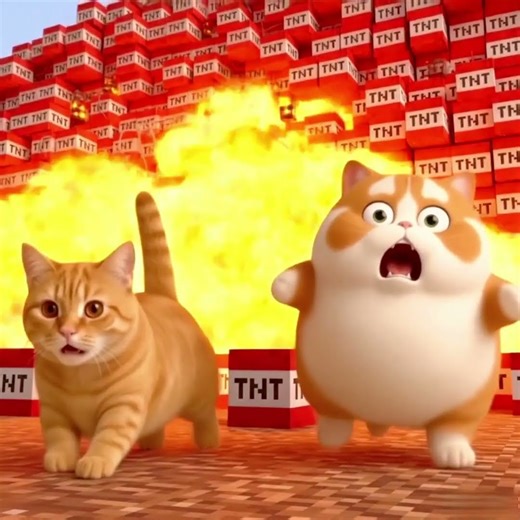 Cool cats don't look at explosions. 😎 | Minecraft Cat Meme #Shorts クールな猫は爆発を見ない 😎 | マイクラ猫ミーム
