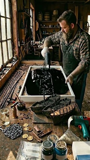 From Wood Slabs to a Glowing Ocean Shipwreck Table