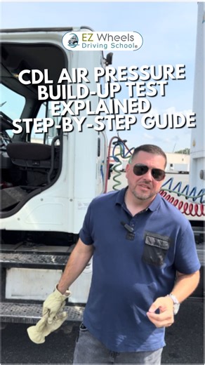 CDL Air Pressure Build-Up Test Explained | Step-by-Step Guide 📜 YouTube Description: Learn how to properly build air pressure during your CDL in-cab air brake test! 🚛 This step can take a few minutes — but it’s one of the most critical parts of your CDL exam. In this video, you’ll learn: ✅ The correct air pressure range (90–120 psi) to reach before testing brakes ✅ Why you may need to lightly accelerate to 1,000 RPM to build pressure faster ✅ What the low air warning alarm means when pressure 