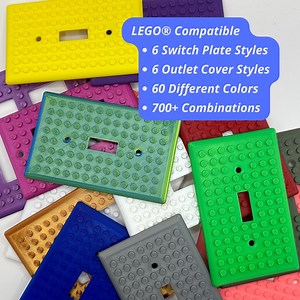 LEGO® Brick Compatible Switch Plate & Outlet Cover | Choose From 70 Colors - Building Block Wall Plate - Etsy