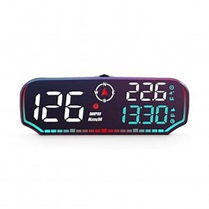 G14 Universal Car HUD Display: Real Time GPS Speedometer in MPH/KMH with Overspeed Warning Alarm, Anti Drowsy Fatigue Alert, Compass, Altitude for All Cars Trucks.