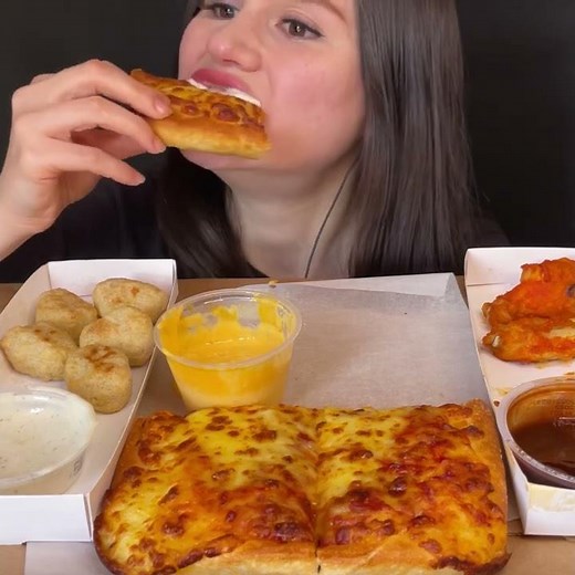 ASMR PIZZA HUT MUKBANG (No Talking) CHICKEN WINGS + CHEESE POPS | EATING SOUNDS