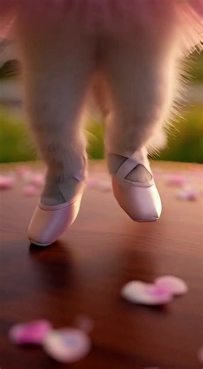 Cute Kitten Dances in Tutu to Sunset Glow