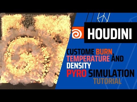 Houdini Tutorial for creating Custom animated Burn, Temperature and density Pyro Solver simulation