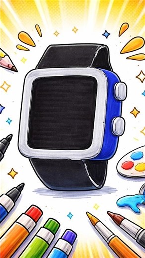 Smart Watch Drawing Easy Step by Step | Beginners ke liye Perfect Sketch #art #viralvideo #trending