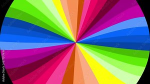 Bright rainbow animation with rotation round colorful spots. Lgbt community symbol. Swirling hypnotic rotating abstraction. Psychedelic twisting circles. Seamless looping animation
