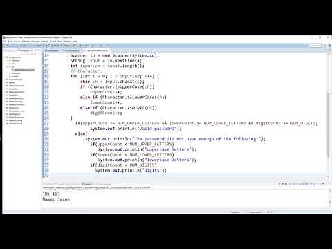 Java Validate Password Assignment