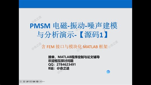 PMSM 电磁-振动-噪声建模与分析演示-【源码1】