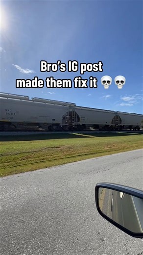 For context: this car had been derailed for MONTHS, almost a year. @Cadence Hinnant makes ONE post about it and the next week it’s fixed 💀 #traintok #railfan #railroad #norfolksouthern