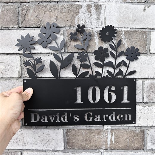 Custom Garden Metal Sign Modern Home Yard Address Metal Signs Personalized Gifts - Etsy
