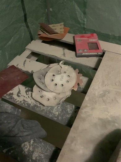 Grinding and polishing granite for custom tables. Tirelessly. #weldingart.