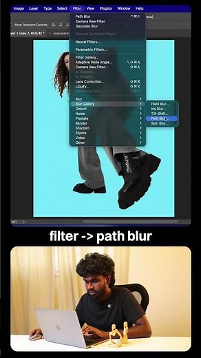 Stop using basic Blur. Try this Photoshop Path Blur Trick!👇